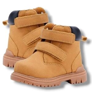 Wonder Nation Baby Boy's Tucker Ankle Boots Shoes Size 4 Color Wheat Tan